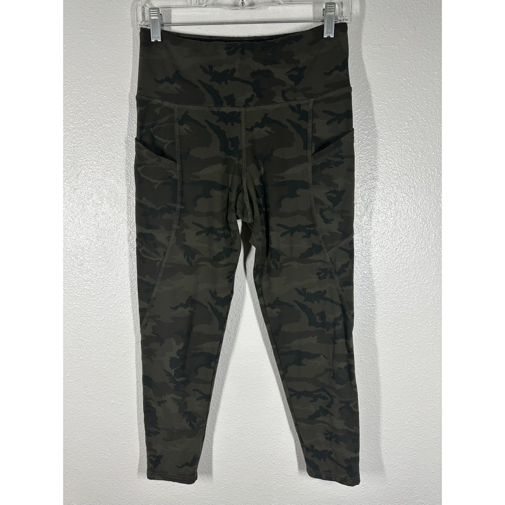 Strut This Leggings Womens XL Green Camo High Rise Pocket 7/8 Yoga Made USA
